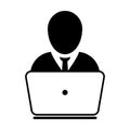 User Icon Vector With Laptop Computer Male Person Profile Avatar Royalty Free Stock Photo