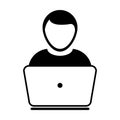 User Icon Vector With Laptop Computer Male Person Profile Avatar Royalty Free Stock Photo