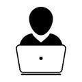 User Icon Vector With Laptop Computer Male Person Profile Avatar Royalty Free Stock Photo