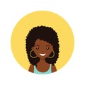 User icon of young afro american woman in flat style