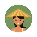 User icon of young vietnamese woman in flat style