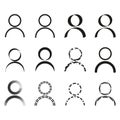 User icons set. Minimal abstract figures. Circular person symbols. Modern vector style.