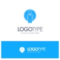 User, Id, Login, Image Blue Solid Logo with place for tagline Royalty Free Stock Photo