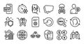 User idea, Freezing timer and Parcel shipping line icons set. Vector