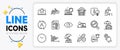 User info, Coal trolley and Promotion bell line icons. For web app. Vector