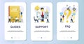User info mobile app onboarding screens vector template