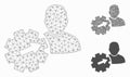 User Integration API Gear Vector Mesh 2D Model and Triangle Mosaic Icon Royalty Free Stock Photo