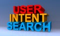 User intent search on blue Royalty Free Stock Photo