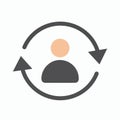 User interaction cycle icon representing continuous engagement and feedback loops Royalty Free Stock Photo