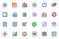 User interface buttons web flat line icon. Bundle outline pictogram Royalty Free Stock Photo