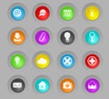 User interface colored plastic round buttons icon set Royalty Free Stock Photo