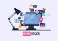 User Interface Design, Application development and UI, UX design. Creative vector illustration Royalty Free Stock Photo