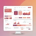 User interface design on a computer monitor featuring a dashboard with various data Royalty Free Stock Photo