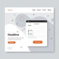 User interface design concept featuring a minimalist webpage layout. The header Royalty Free Stock Photo