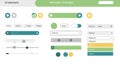 User interface design concepts feature various elements like sliders, buttons, toggles, Royalty Free Stock Photo