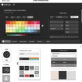 User interface design draft showcasing a color palette selection tool. A grid displays Royalty Free Stock Photo