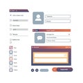 User interface design elements featuring a minimalist style with pastel colors. Royalty Free Stock Photo