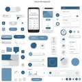User interface design elements set featuring various components such as buttons, Royalty Free Stock Photo