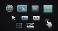 User interface design elements and ux icons collection Royalty Free Stock Photo