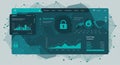 User interface design features a cybersecurity dashboard with data privacy graphs Royalty Free Stock Photo
