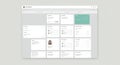 User interface design featuring a dashboard with multiple rectangular sections Royalty Free Stock Photo