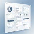A user interface design featuring a dashboard with multiple task management Royalty Free Stock Photo