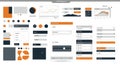 User interface design kit featuring various UI elements in a modern style Royalty Free Stock Photo