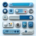 User interface elements collection ui kit buttons controls design Royalty Free Stock Photo