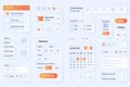 User interface elements for delivery mobile app. Unique neumorphic design UI, UX, GUI, KIT elements template Royalty Free Stock Photo