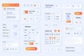 User interface elements for delivery mobile app. Unique neumorphic design UI, UX, GUI, KIT elements template. Neumorphism style. Royalty Free Stock Photo