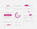 User interface elements for desktop or mobile app. Set of buttons and sliders to control the device. Unique neumorphic Royalty Free Stock Photo