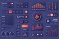 User interface elements for music mobile app. Unique neumorphic design UI, UX, GUI, KIT elements template. Neumorphism Royalty Free Stock Photo