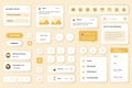 User interface elements set for Messenger mobile app or web. Kit template with HUD, account setup, chats, emoji, subscribe, Royalty Free Stock Photo