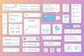 User interface elements set for Social network mobile app or web. Kit template with HUD, activity statistics, followers, income Royalty Free Stock Photo