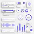 User interface elements. Sliders for websites, mobile menu, navigation and apps. White web buttons and ui sliders. Interface for Royalty Free Stock Photo