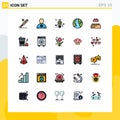 25 User Interface Filled line Flat Color Pack of modern Signs and Symbols of lego, bricks, accounting, nature, earth