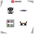 4 User Interface Filledline Flat Color Pack of modern Signs and Symbols of greek, men, column, hipster, radio button