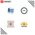 4 User Interface Flat Icon Pack of modern Signs and Symbols of communication, best, media, eye, king