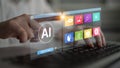 Generative Artificial Intelligence platform for creating digital content. Fermion Royalty Free Stock Photo