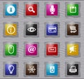 User interface glass icons set