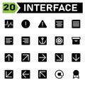 User interface icon set include activity, analytic, chart, performance, user interface, warning, alert, sign, attention, center,