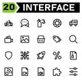 User interface icon set include bicycle, biking, cycling, transport, user interface, comments, chat, discussion, fire,