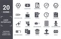 user.interface icon set. include creative elements as letter i, tick box, past, email envelope button, news report, pointed star