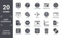 user.interface icon set. include creative elements as metrize, move arrows, external, window back button, crossed arrows, new page