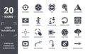 user.interface icon set. include creative elements as replay arrows, navigation arrow, refresh left arrow, export arrow, right