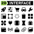 User interface icon set include rocket, start up, project louche, space, user interface, slider, optional, equalizer, filter, Royalty Free Stock Photo