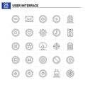 25 User Interface icon set. vector background Royalty Free Stock Photo
