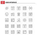 25 User Interface icon set. vector background Royalty Free Stock Photo