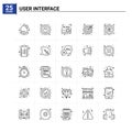25 User Interface icon set. vector background Royalty Free Stock Photo