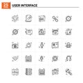 25 User Interface icon set. vector background Royalty Free Stock Photo